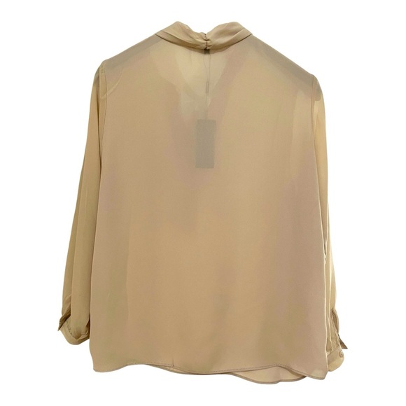Tan Pullover Blouse with Beautiful Tie Neck Detail Women’s Size XL New NWT - Picture 2 of 7